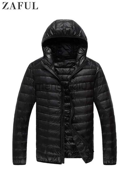 Parkas masculinas ZAFUL jaqueta para homens com zíper sólido casacos quentes acolchoados com capuz jaqueta de inverno streetwear parkas básico unissex outwear NOVO J231024