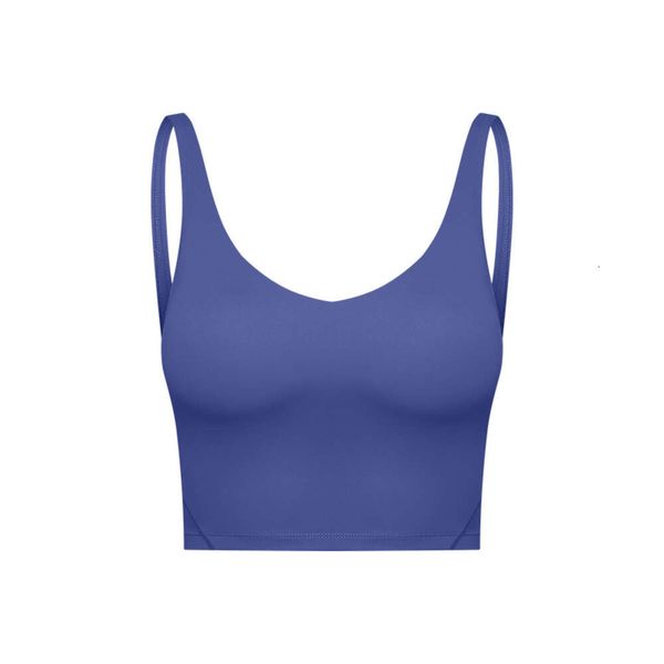 Lu Lu Yoga Lemon Einfarbiger, weicher Fitness-BH mit U-Rücken, umfassendes Training, Joggen, Fitnessstudio, Sportunterwäsche, enges Tanktop, Ch Alo Running Athletic