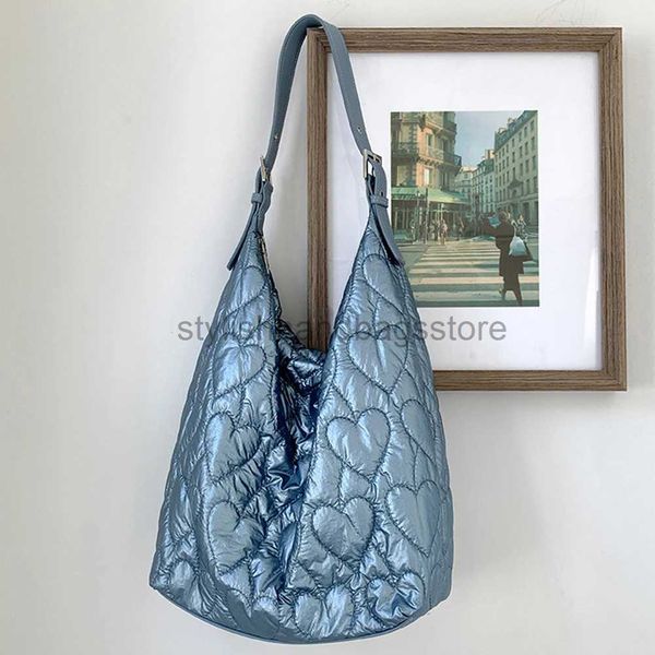 Umhängetaschen Taschen Fashion Space Cotton Handbag 2023 Silver Cushion Cross Body Bag Pattern Puff Women's Shoulder Bag Quilted Designer Handbagstylishhandbagsstore