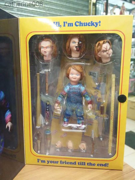 Outros brinquedos NECA Chucky Action Figure Child's Play Good Guys Ultimate Variant Chucky Movie Role Figure Collectible Model Toy Christmas GiftL231024