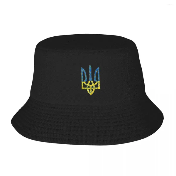 Berets verão viagem headwear ucrânia bandeira acessórios balde chapéus design exclusivo unisex chapéu de sol ispoti pesca pescador acampamento