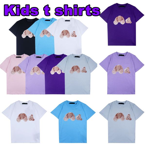 Diseñador de bebés, niños, palmas, ropa, niños, camisetas para niños pequeños, ángeles de algodón, niñas, niños, camiseta de manga corta simple, diseñadores para niños, camisetas multicolores E9s9 #