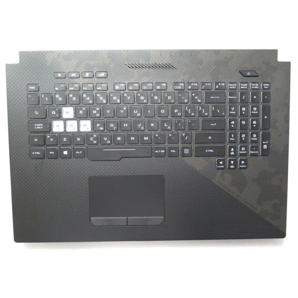 Laptop-HandballenauflageTastatur für ASUS GL704GM-1A Neue schwarze Abdeckung mit Hintergrundbeleuchtung mit Touchpad GK Griechisch 90NR00N1-R30110 V170162JF1