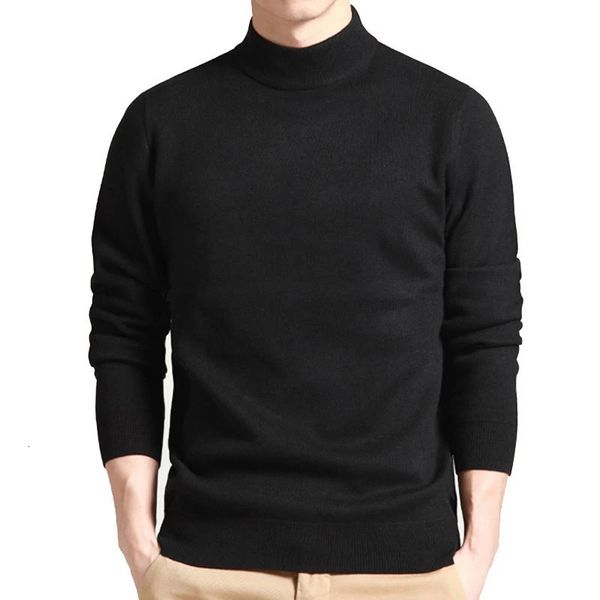 Maglioni da uomo Maglione da uomo Pullover solido Collo a lupetto Primavera e autunno Abbigliamento sottile Moda Canottiera Taglia dalla S alla 4XL231023