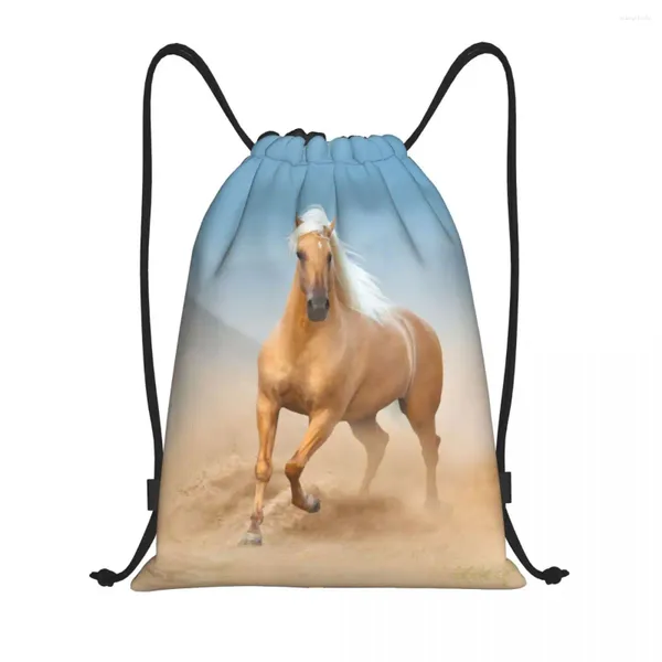 Sacos de compras O Palomino Cavalo Andaluz Mochila Leve Correndo Ginásio Espanhol Sports Sackpack Sacos para