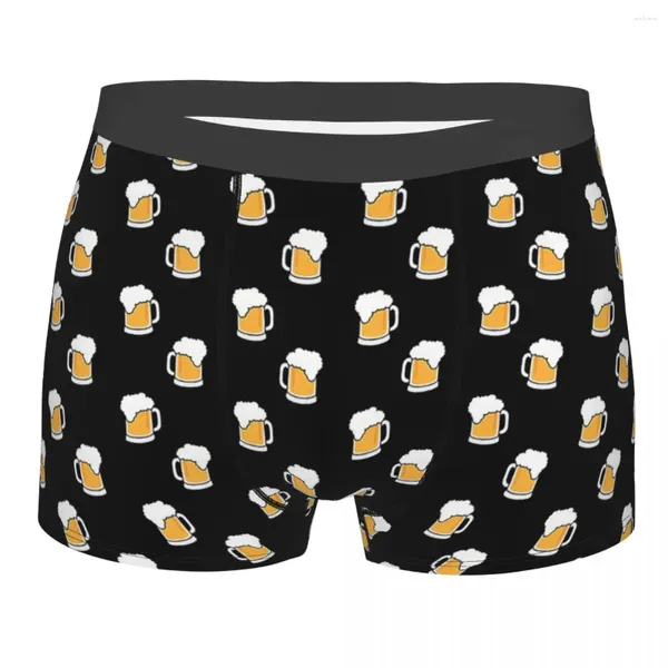 Underpants engraçado boxer cerveja espuma padrão shorts calcinha briefs homens roupa interior meninos amante respirável para homme plus size