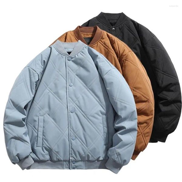 Jaquetas masculinas vintage bomber para homens outono jaqueta de beisebol casacos moda roupas soltas acolchoadas masculinas chaquetas hombre