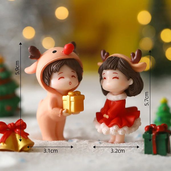 Decorações de Natal Estatuetas de Casal em Miniatura para Mesa de Casa DIY Acessórios Criativos Ornamentos de Mesa 231023