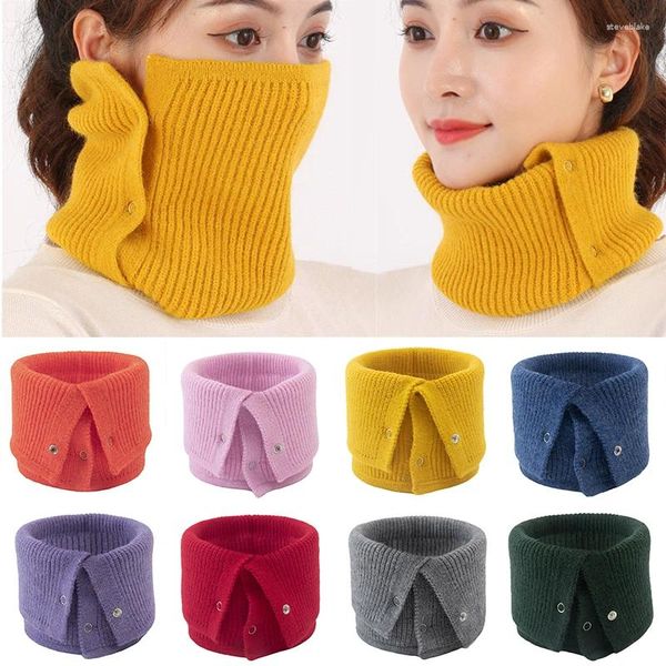 Schals Fake Collar Pullover Schal Unisex Paar Gestrickt Outdoor Radfahren Winddicht Snood Einfarbig Handgemacht Plus Samt