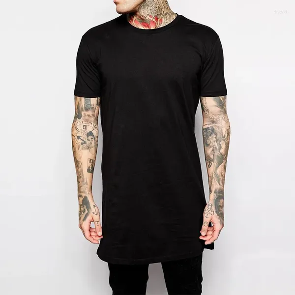 Ternos masculinos no.2 a2278 roupas de marca dos homens preto longo t camisa topos hip hop homem camiseta manga curta casual camisetas para masculino