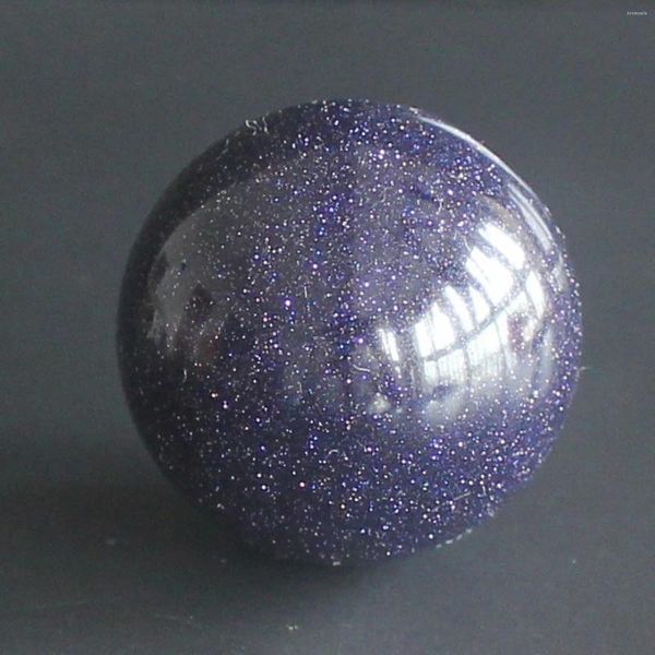 Statuette decorative Pietra preziosa Cristallo Blu Goldstone Sfera Palla di pietra Campana Chakra Guarigione Reiki Artigianato 25mm