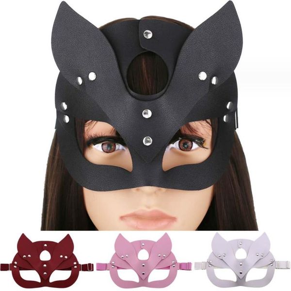 Маска для Хэллоуина с лисой, сексуальные маски для косплея, кроличьи уши, маски из искусственной кожи, мужские и женские костюмы для бара, ночного клуба, аксессуары