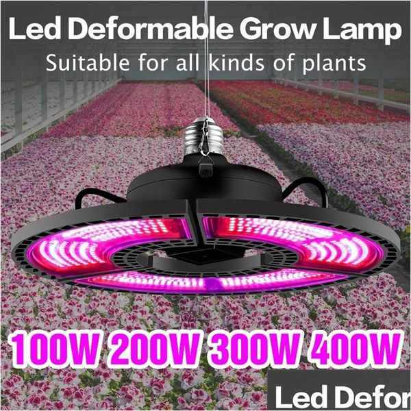 Crescer luzes E27 LED plantas de luz 100W 200W 300W 400W Fl Spectrum Ac 85-265V Phyto Lâmpada Crescimento Iluminação de LEDs internos Chip Greenhous Dhzlq