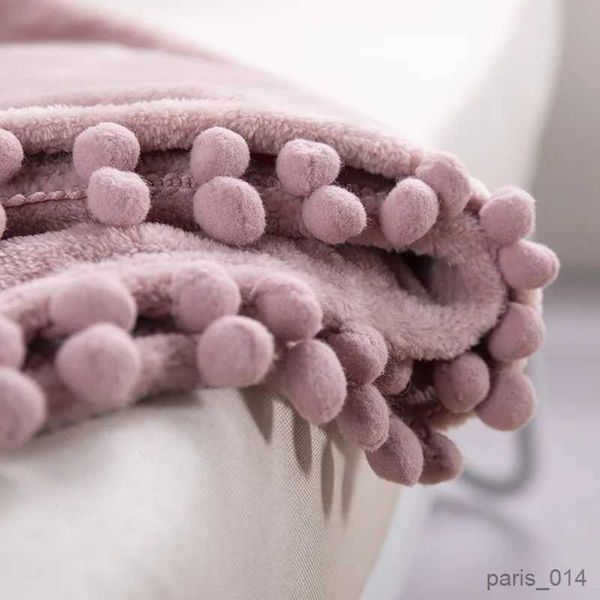 Cobertores de lã macio flanela pelúcia crianças cobertor com bola guarnição sofá tapete cobertor da criança cobertor do bebê mostrar presente