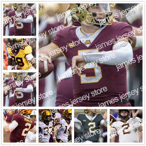 Abbigliamento da football americano universitario Maglia da football cucita NCAA Minnesota Golden Gophers 150TH Eric Decker Mohamed Ibrahim Bryce Williams Seth