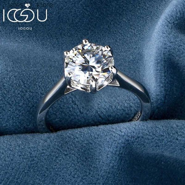 Eheringe IOGOU PT950 Platin 2/3ct 4ct Solitär D Farbe Moissanit Ring Diamant Hochzeit Versprechen Ringe für Frauen Verlobung Schmuck Geschenk Q231024