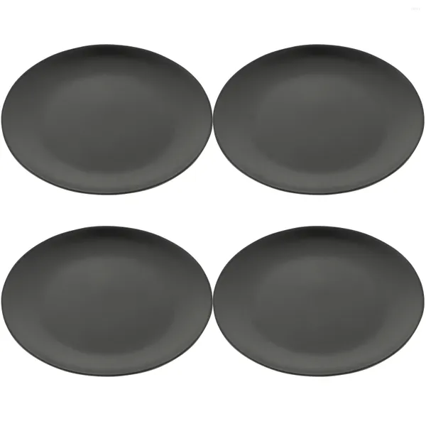 Conjuntos de utensílios de jantar 4 PCs Plato de almoço preto melamina jóias de jóias bandeja de bandeja de sobremesa de sobremes