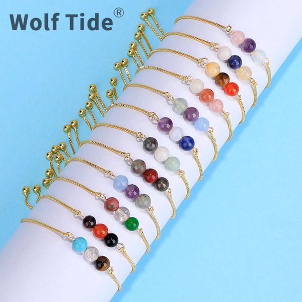 Neue zwölf Konstellationen Mondstein Perlen Armband lila Kristall Mondlicht Stein Kombination Perlen Armband bunte Box Kette Armbänder weibliche Charms