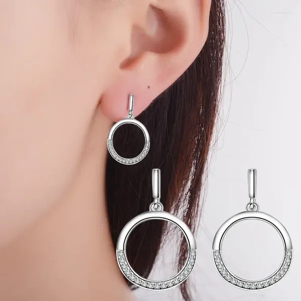 Dangle Küpeler Orijinal 925 STRING Gümüş 1 Karat Pırlanta Küpe Kadınlar İçin Modaya Düzenli AROS MUJER OREJA CN (Origin) Orecchini Drop Dişileri