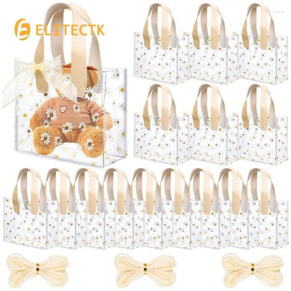 Geschenkpapier 3/5/10 Stück Großhandel Verteilungstaschen Klare Einkaufstasche mit Griff PVC Born Box Hochzeit für Gästeverpackung