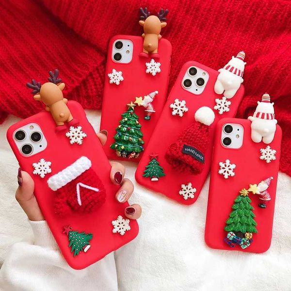 Casos de telefone celular DIY Rena Natal TPU Case para Samsung S22 S23 Ultra S21 Plus S20 Fe S10 Galaxy A53 A33 A32 A52 A52s Nota 20 10 Lite CoverL231214