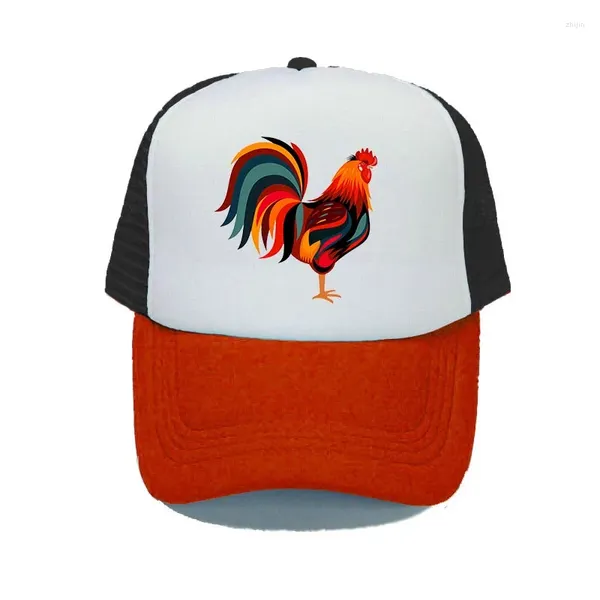 Bonés de bola galo impressão boné de beisebol masculino feminino snapback malha respirável hip hop chapéus unisex casual comer osso de frango casquette yy326