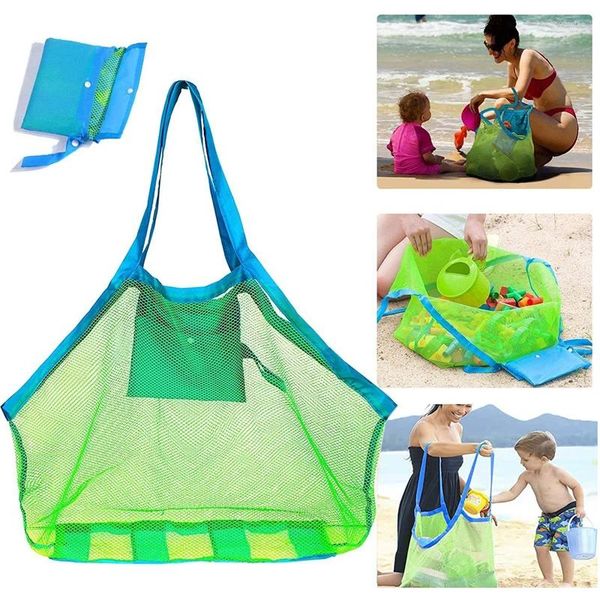 Borse portaoggetti Zaino da spiaggia per bambini Borsa a rete protettiva Sand Away Giocattoli per bambini Nuoto Grande trucco cosmetico per donne ecologiche