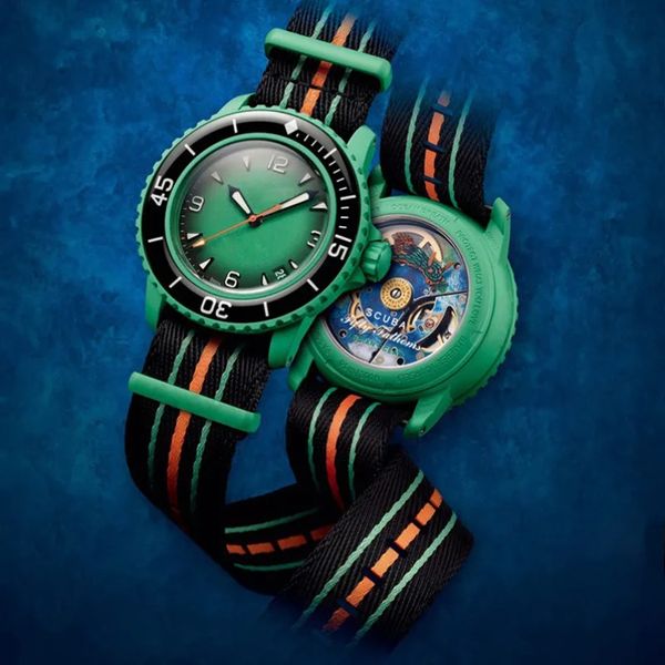 Новые мужские часы Автоматические механические биокерамические часы Высококачественные полнофункциональные часы Дизайнерские часы с механизмом Часы ограниченного выпуска