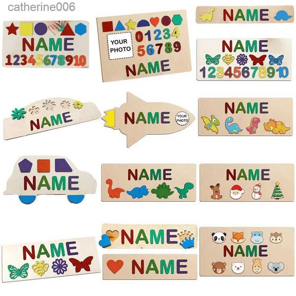 Altri giocattoli Puzzle con nome personalizzato Puzzle educativi in legno personalizzati Giocattoli per i più piccoli Regali creativi per l'apprendimento precoce per Baby Boy GirlL231024