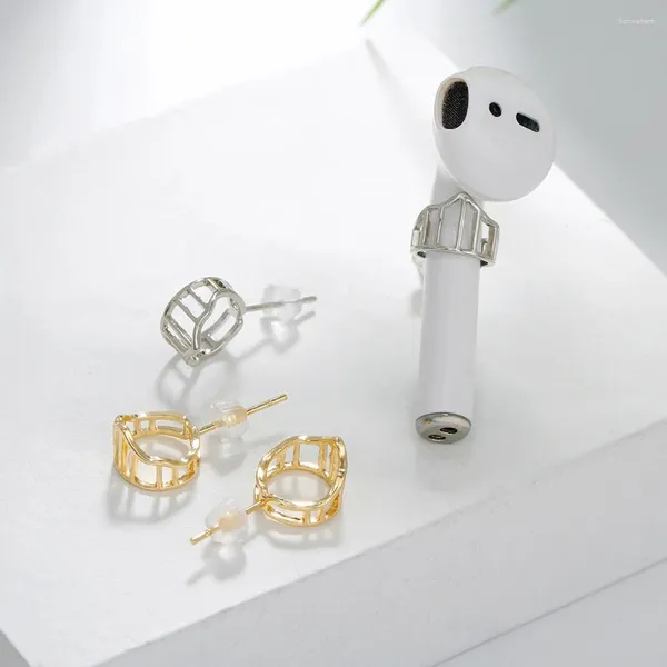 Ohrstecker Frauen Männer Anti Dropping Drahtlose Kopfhörer Ohrring Für Airpods S925 Nadel Geometrische Form Kopfhörer Zubehör Ohr Schmuck