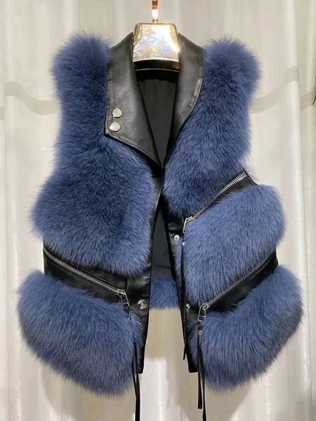Женские осенние кожаные пальто и куртки из искусственного меха, женские высококачественные элегантные пушистые куртки, жилет с пряжкой, короткое пальто, роскошная верхняя одежда 231023