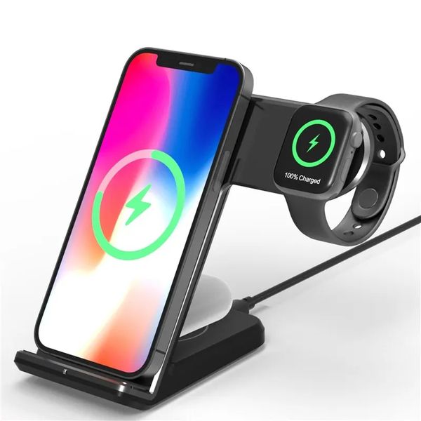 F11 Pro 3 İPhone / Samsung / Apple Watch / TWS Kulaklık için 1 Kablosuz Şarj Cihazı 15W Hızlı Şarj İstasyonu