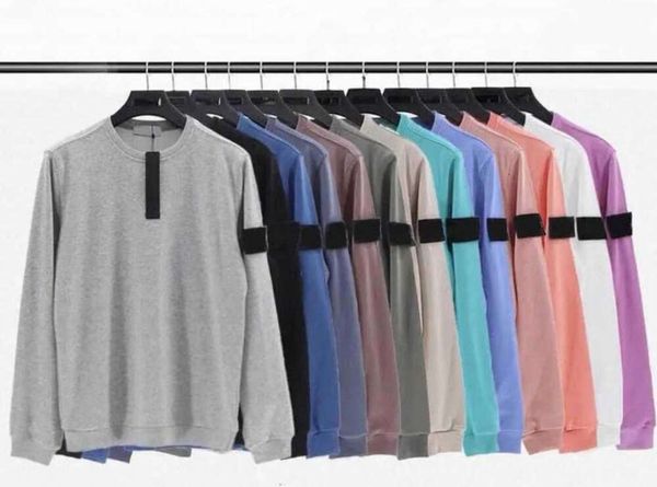 Tasarımcılar Stones Island Klasik Rozet Uzun Kollu Alt Gömlek Erkekler ve Kadın Çiftler Gevşek Basit Pamuk Çok Yönlü Kazak Jumper UNISEX UNISEX BUXTER BITLE BITLITE 456789