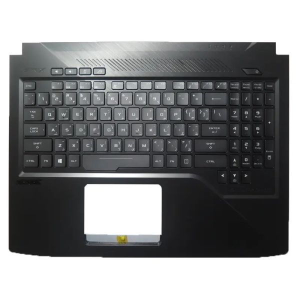 Laptop palmrestkeyboard para asus GL503VD-1B preto rgb retroiluminado sem touchpad teclado ar árabe 90nb0gq2-r31ar0 v170146ds1