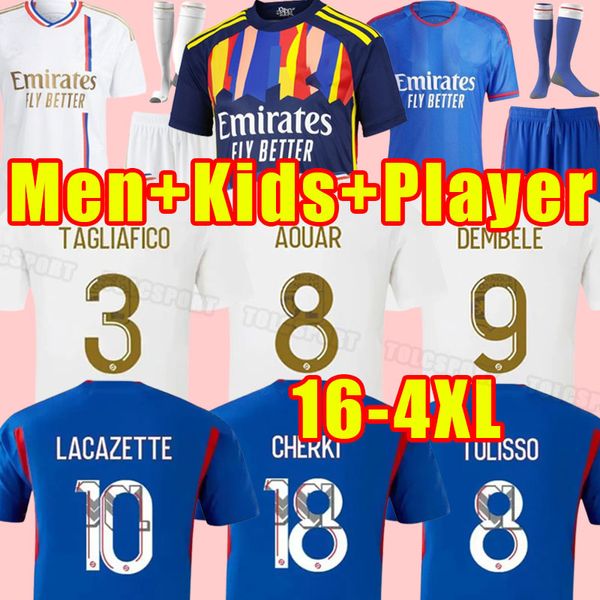 23/24 Maillot Lyon maglie da calcio 2023 2024 Olympiques Lyonnais OL digitale quarta maglia da calcio TRAORE MEMPHIS BRUNO G maglia da calcio Fans Player versione Uomo Bambini