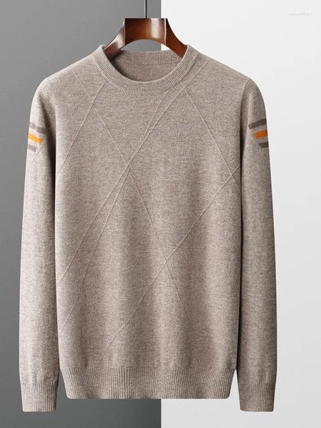 Suéteres masculinos Smpevrg Alta Qualidade Cashmere Sweater Outono Inverno Mulher Sólida O-pescoço Jumper Feminino Pulôver Manga Longa Lã Malha