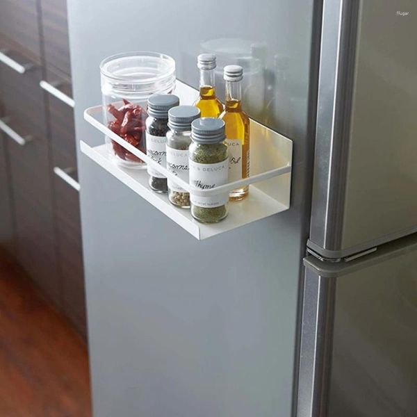 Portaoggetti da cucina Portaoggetti magnetici per frigorifero senza portaspezie con gancio Ripiano appendiabiti multifunzionale