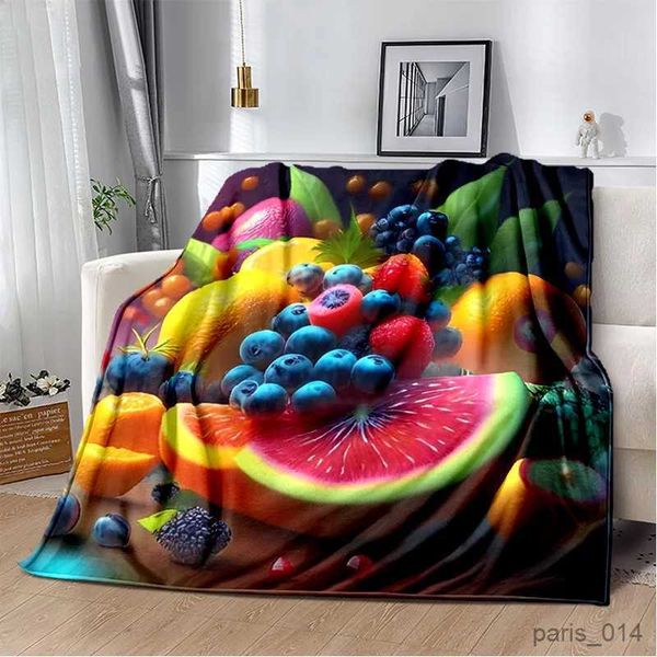 Coperte Stampa Coperta di frutta carina Coperta morbida per la casa Camera da letto Letto Divano Picnic Viaggio Ufficio Coperta Coperta per bambini