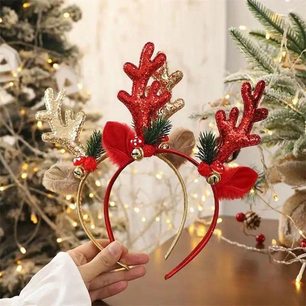 Acessórios de cabelo Natal Headband Xmas Elk Band Merry Hoop Feminino Headwear Headdress Meninas Mulheres