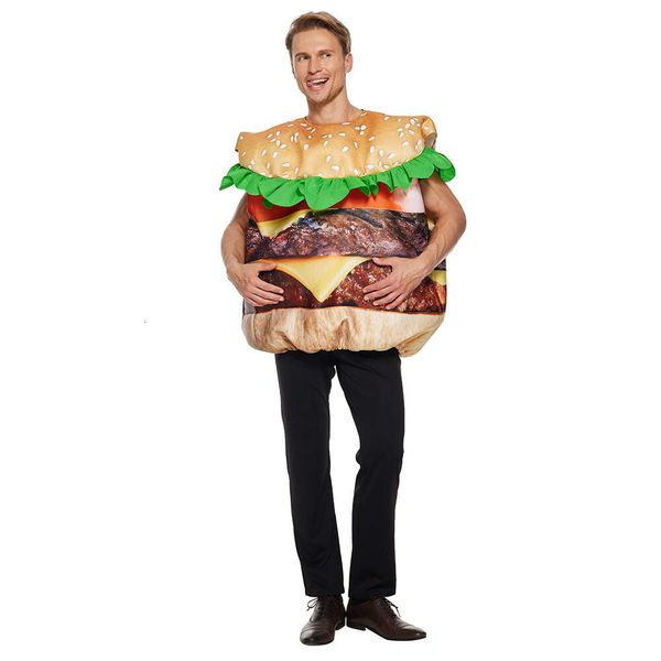 Cosplay eraspooky yetişkin hamburger kostümü unisex cadılar bayramı kostümleri büyük çizburger tulumlar yemek cosplay kıyafetleri karnaval particosplay
