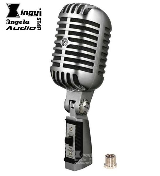 Profesyonel Deluxe Retro Vokal Konuşma Vintage Rock Klasik Kablolu Mikrofon Dinamik Mic Mike Mikrofono Mikrofono Mikrofon Kara8660302