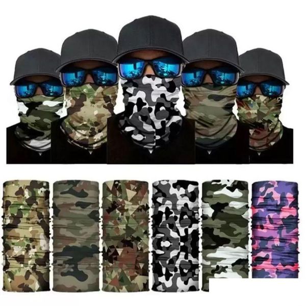 Máscaras de festa ao ar livre sem costura lenço mágico esqui camo meia máscara facial bandana pescoço mais quente headband turbante ciclismo atacado cpa4459 drop dhktz