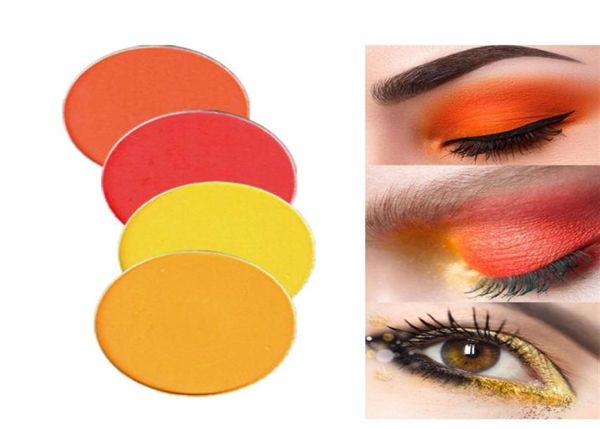 DIY Color Salon Amarelo coral Fosco Glitter Sombra em Pó Cores Cintilantes Paleta de Sombras Metálicas Maquiagem para os Olhos Cosmetic293N3044930