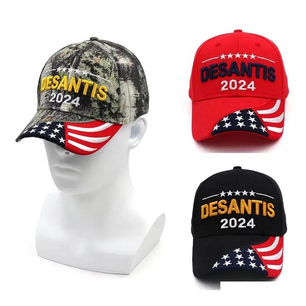 Кепки для вечеринок Desantis 2024 Кепка с флагом США Бейсбольные кепки Snapback Президентская шляпа 3D вышивка Оптовая Прямая доставка Дом и сад Праздничный Dhdz4