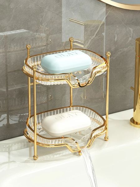 Portasapone Portasapone da bagno Portasapone di lusso leggero Portasapone da toilette Scatola da cucina Contenitore Stile Savon Rack Accessori per la casa 231024