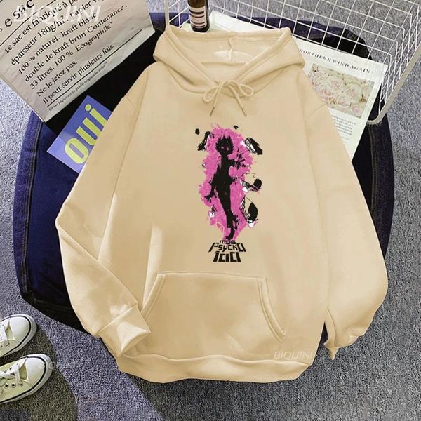 Hoodies femininos mob psycho 100 engraçado anime roupas de inverno unissex kawaii roupas manga harajuku oversized feminino topos