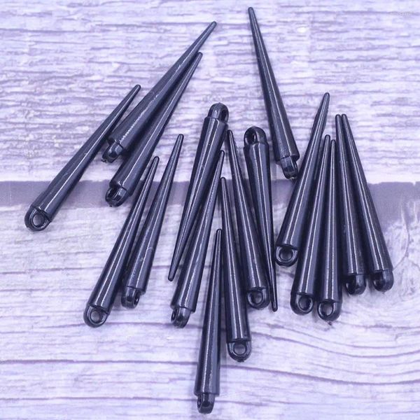 Anhänger Halsketten 100 Stück Anhänger Spike Tear Rivet Punk Ohrstecker Spikes Kegel Acryl Schwarz für Ohrring Charms Halskette Schmuck DIY Erkenntnisse