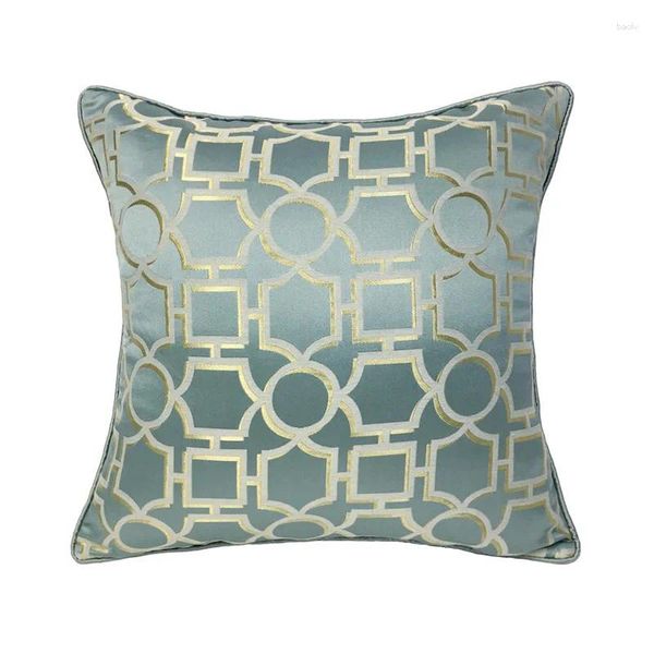 Travesseiro luz azul verde almofadas caso capa decorativa para sofá geométrico jacquard sala de estar cadeira cama decoração de casa