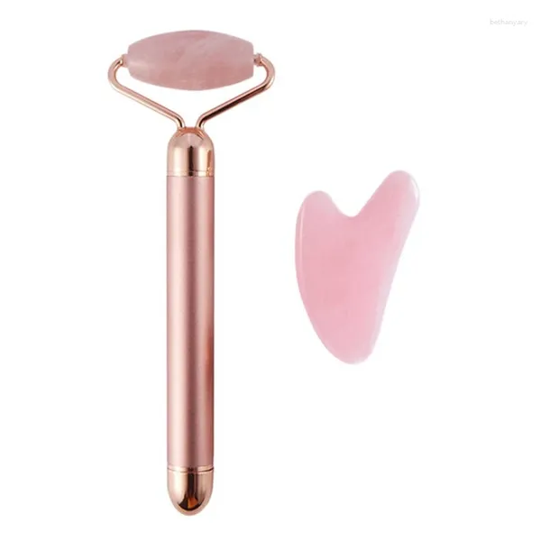 Оборудование для дизайна ногтей 2в1 розовый кварц электрический ролик для лица Гуа Ша массажер для лица косметические товары для глаз для женщин