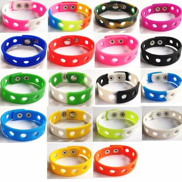 Braccialetti in silicone morbido da 18 colori da 18 cm, adatti con ciondoli per scarpe, decorazione di moda, stile sportivo, regalo per bambini